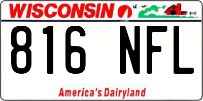 WI license plate 816NFL