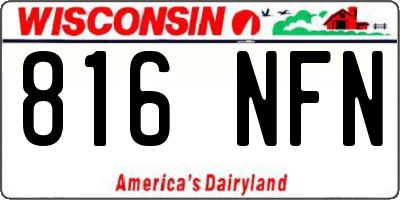 WI license plate 816NFN