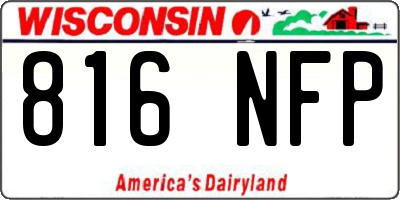 WI license plate 816NFP