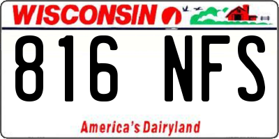WI license plate 816NFS
