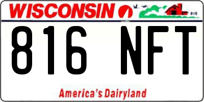 WI license plate 816NFT