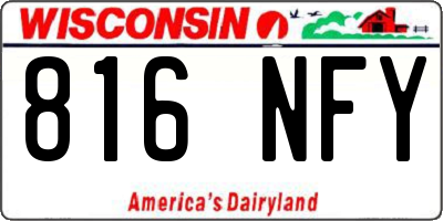 WI license plate 816NFY