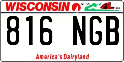 WI license plate 816NGB