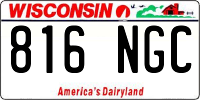 WI license plate 816NGC