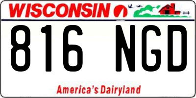 WI license plate 816NGD