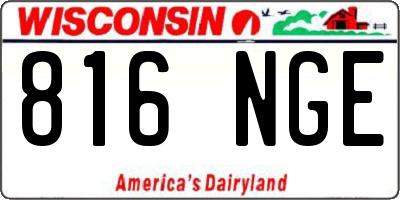 WI license plate 816NGE