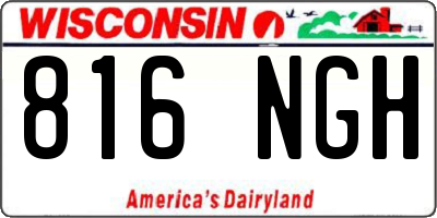 WI license plate 816NGH