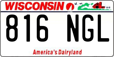 WI license plate 816NGL