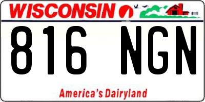 WI license plate 816NGN