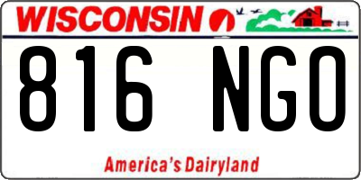 WI license plate 816NGO