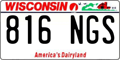 WI license plate 816NGS