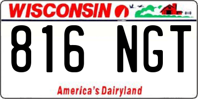 WI license plate 816NGT