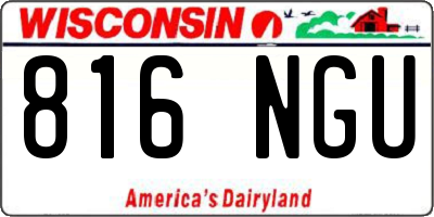 WI license plate 816NGU