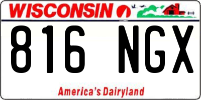 WI license plate 816NGX
