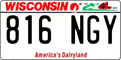 WI license plate 816NGY