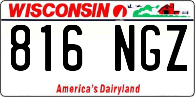 WI license plate 816NGZ
