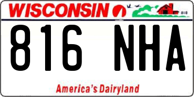 WI license plate 816NHA
