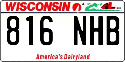 WI license plate 816NHB