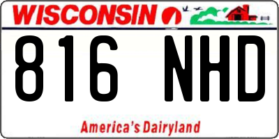 WI license plate 816NHD