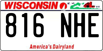WI license plate 816NHE