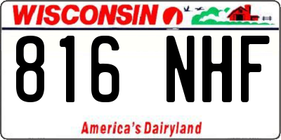 WI license plate 816NHF