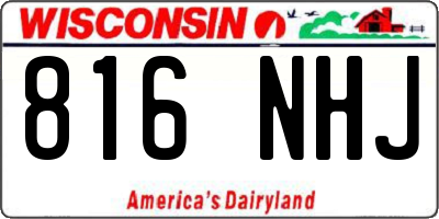 WI license plate 816NHJ