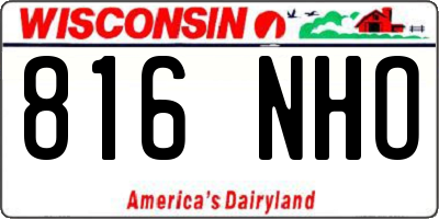WI license plate 816NHO