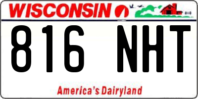 WI license plate 816NHT
