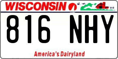 WI license plate 816NHY