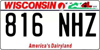 WI license plate 816NHZ