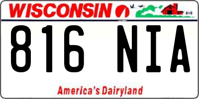 WI license plate 816NIA
