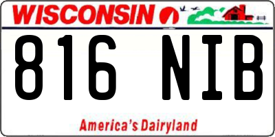 WI license plate 816NIB