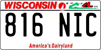 WI license plate 816NIC