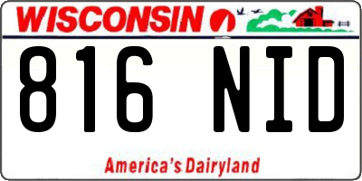 WI license plate 816NID