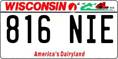 WI license plate 816NIE