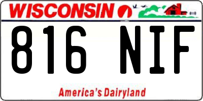 WI license plate 816NIF