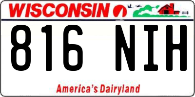 WI license plate 816NIH