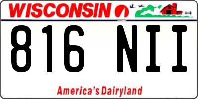 WI license plate 816NII
