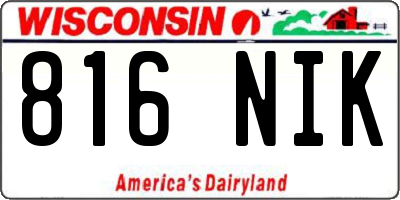 WI license plate 816NIK
