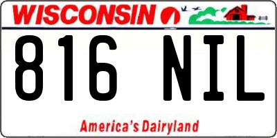 WI license plate 816NIL