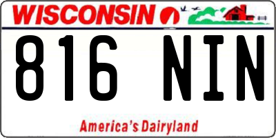 WI license plate 816NIN