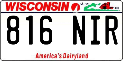 WI license plate 816NIR