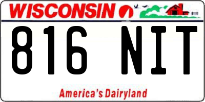 WI license plate 816NIT