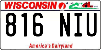 WI license plate 816NIU