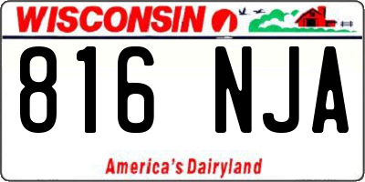 WI license plate 816NJA