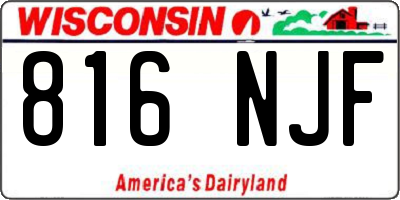 WI license plate 816NJF