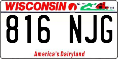 WI license plate 816NJG