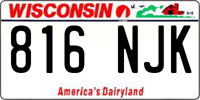 WI license plate 816NJK