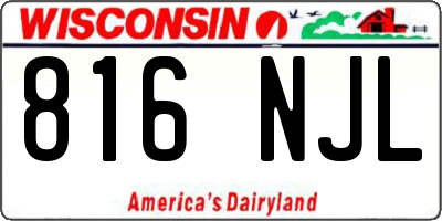 WI license plate 816NJL