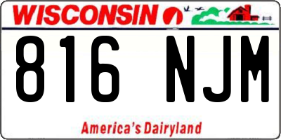 WI license plate 816NJM